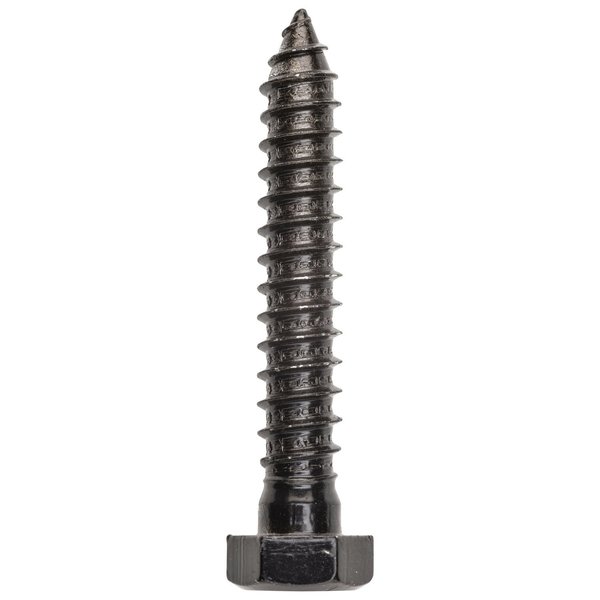 National Hardware Lag Screw, 3/4 in, 3 in, Steel, Black Power Coated Hex 4 PK N179-155